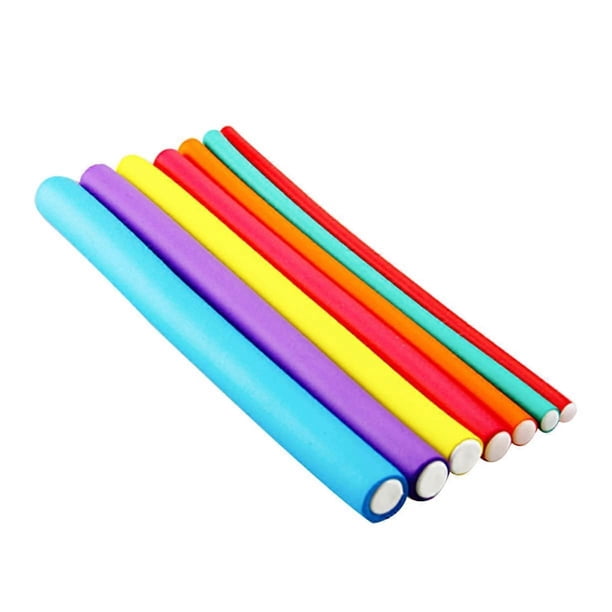 20 rulos flexibles jumbo sin calor para un peinado rápido y ondas en frío. Colores aleatorios.