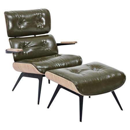 NyeKoncept Eama Faux Leather Accent Chair and Ottoman in ...