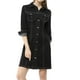 thumbnail image 5 of Vestido de mezclilla para mujer INSPIRE CHIC, con mangas 3/4, botones, mini vestido de camisa de mezclilla, color negro, 5 of 8
