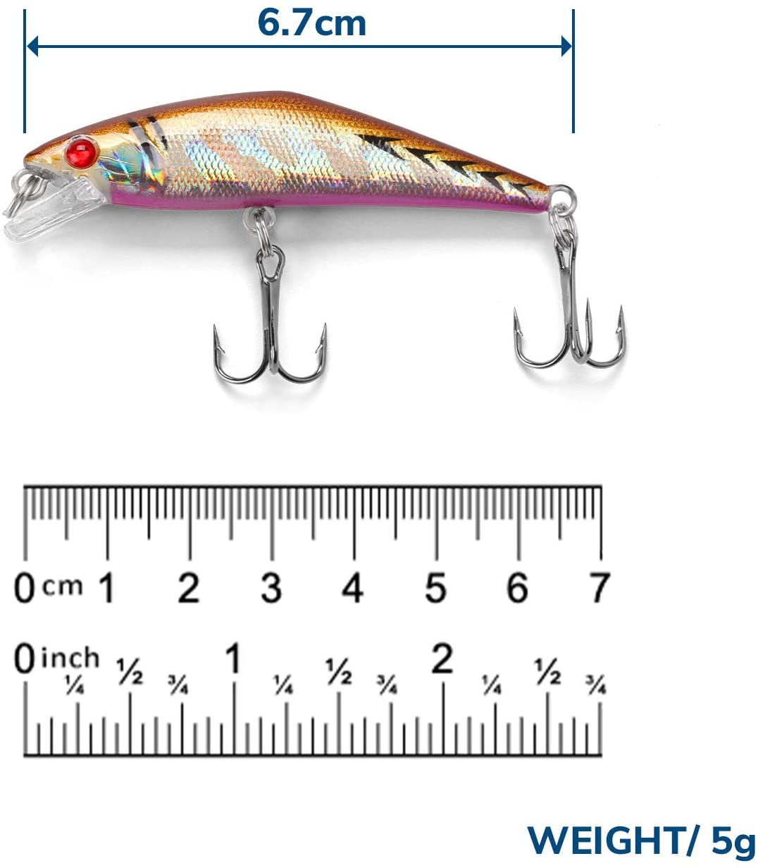 HISOO 10 Color Minnow Lure Kit - 9cm Floating Crankbaits With Treble Hooks For Freshwater & Saltwater Fishing