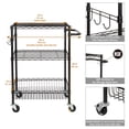 thumbnail image 2 of Hyper Tough 3-Tier New Multipurpose Rolling Cart, Black Color, 495lbs Load Capacity, 2 of 9