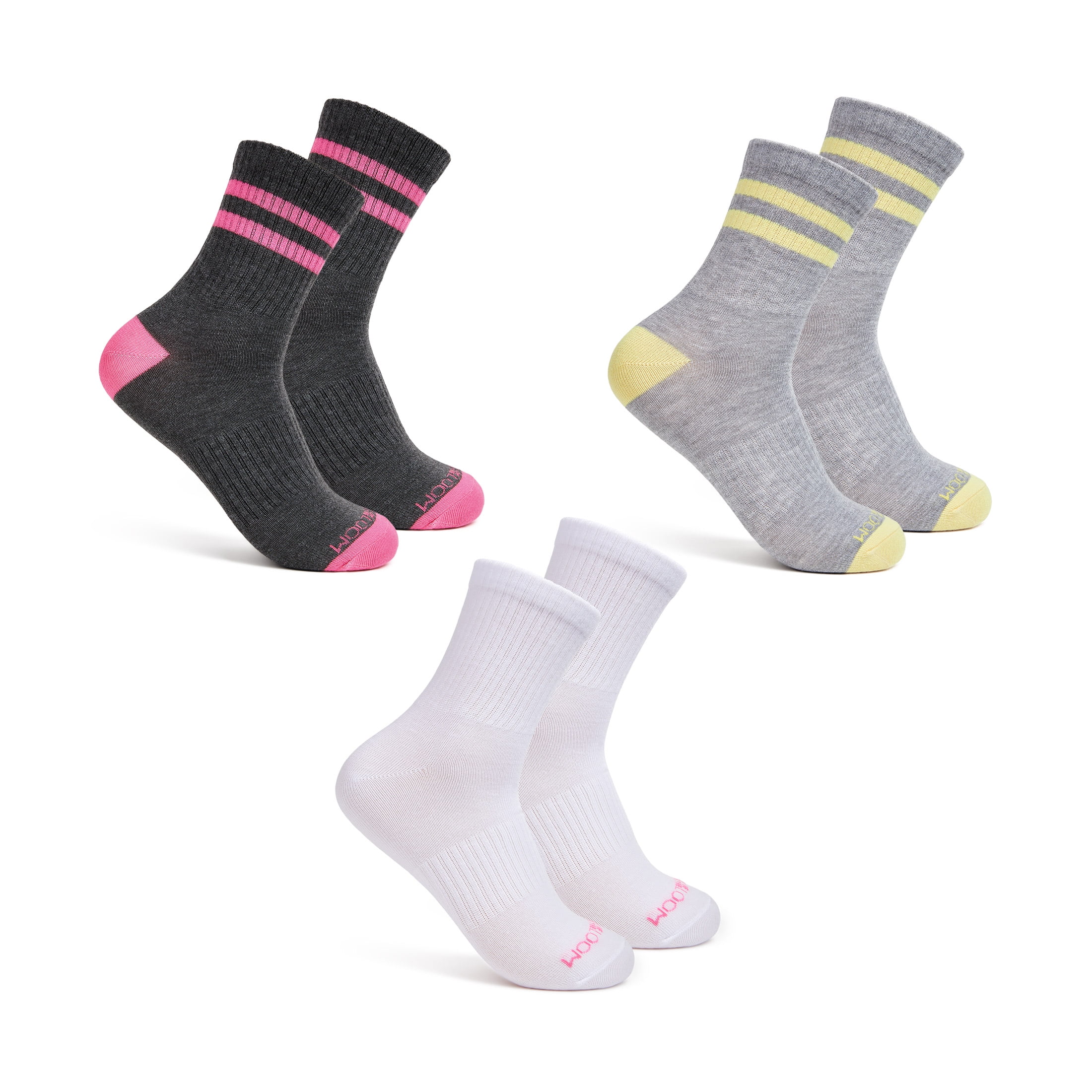Fruit of the Loom Womens Value Mid Crew Socks, 3-Pack, Sock Sizes 4-10