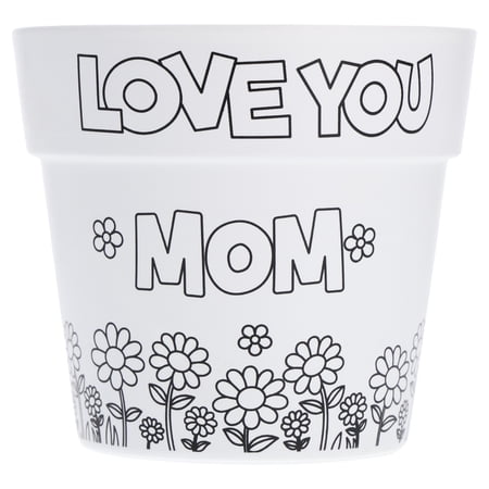 Love You Mom DIY Paint-a-Pot Arts and Crafts Kit, 6 Pieces, Mother's Day by Way To Celebrate