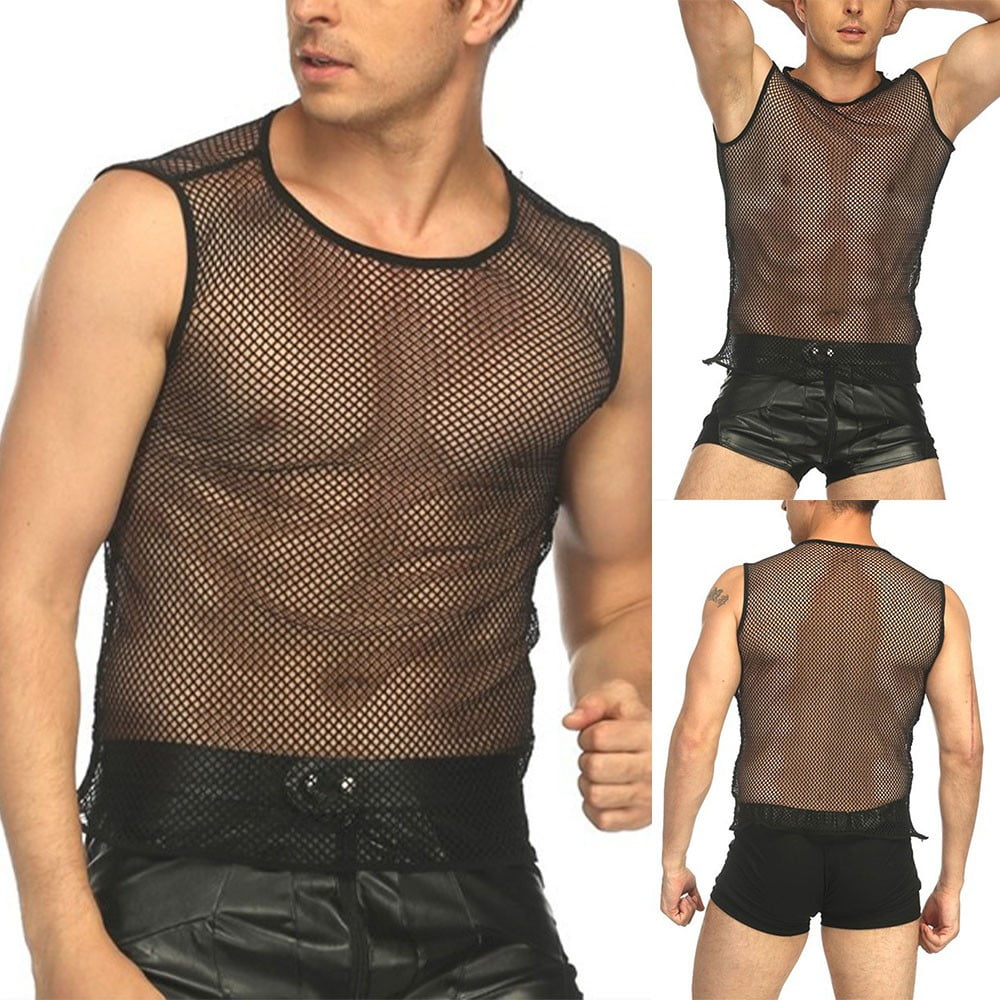 mens mesh vest top