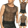 thumbnail image 5 of Mens Tank Top Mesh Fishnet String Vest Sleeveless See Through Slim Sport Shirts, 5 of 6