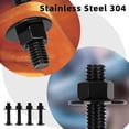 thumbnail image 4 of YTRFGH-3/8-16 x 3 Carriage Bolt Kit, Stainless Steel 304 Carriage Bolts Screws with Hex Nuts & Flat Washers, Round Head Square Neck, Full Thread, Black Finish, 4 Sets, 4 of 4