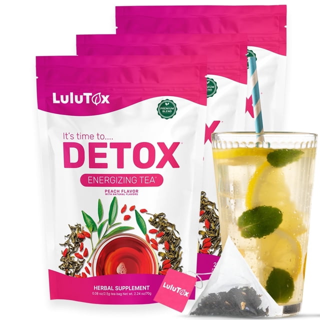 Té desintoxicante LULUTOX, mezcla de hierbas, diente de león, ginseng y jengibre, 3 x 28 ml