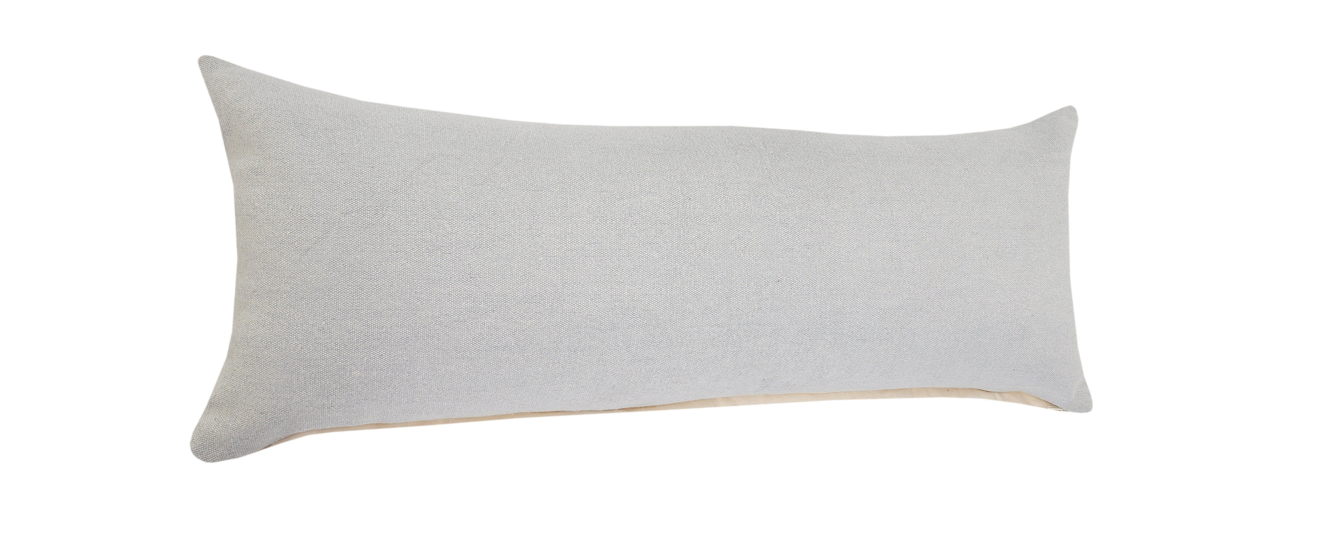 Harlow Hill Solid Loomed Rectangular Cotton Lumbar Pillow Cover - 36" - Gray