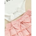 thumbnail image 6 of Bagilaanoe 2pcs Newborn Baby Girl Shorts Set Short Sleeve Letter Print Romper Tops + Shorts + Headband 3M 6M 12M 18M Infant Casual Summer Clothes, 6 of 8