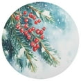 thumbnail image 3 of Ryvnso Christmas Berry Snowflakes Round Plate Mats Dining Table Placemat Set of 4 for Holiday Decoration, 3 of 7