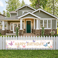 thumbnail image 5 of Floral Theme Happy Birthday Banner Butterfly Decoration Polyester Material for Birthday Party Kids Event Garden Celebration, 5 of 8