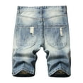 thumbnail image 4 of Mens Baggy Jean Shorts Summer Short Inelastic Shorts Zipper Open Five Point Short Half Shorts Jeans Light Blue Summer Denim Cargo Shorts, 4 of 8