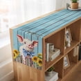 thumbnail image 6 of Table Runners 90 Inches Long Dress Scarves, Cute Pig Farmhouse Coffee/Dining/Kitchen Table Runner for Living Room, Yellow Sunflowers Blue Wooden Vintage Art 13x90 Inch, 6 of 9