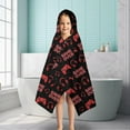 thumbnail image 6 of Red Controllers Games Icons Black Pattern Hooded Bath Towel，50"x30" for Ages 3 To 12 Kids, Quick Dry Lightweight Soft Microfiber Hood Beach Towel Cover Up for Kids, 6 of 7