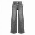 thumbnail image 7 of Lmueinov Women's High Waist Wide Leg Jeans, Frayed Hem Stretchy Vintage Washed Denim Pants Casual Loose Long Trousers with Pockets, S-XXL, 7 of 7