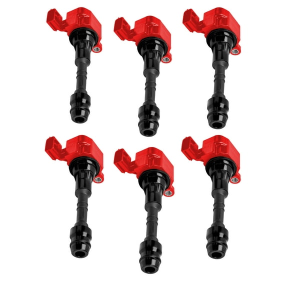 Set of 6 ISA Red Ignition Coils Compatible with 2013-2019 Nissan Frontier 4.0L Replacement for  UF349