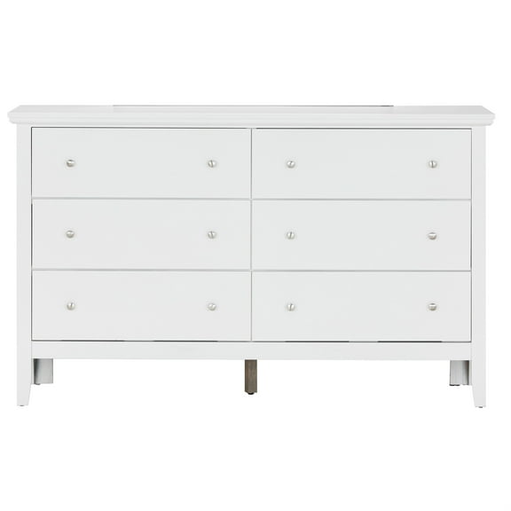 Passion Furniture PF-G1339-D 36 x 16 x 59 in. Primo 6 Drawer White Dresser