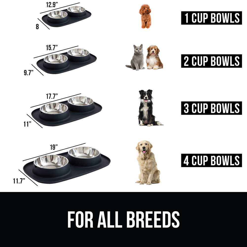 Gorilla Grip Dog Bowls Feeding Mat Set 2 Cup photo 6