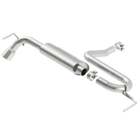 Borla 11943 S-Type Axle-Back Exhaust System; 2.25 in.; Incl. Muffler/Tailpipe/Clamp/3.5x2.75 in. Oval Rolled Angle Cut Tips; Single Left Rear