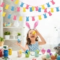 thumbnail image 6 of DAMAI Easter Party Garland Felt Rabbits Clover Banner Hanging Ornaments Indoor Home Wall Fireplace Garland Decoration Spring St. Patrick's Day Easter Party Accessories (Pink), 6 of 6