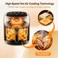 thumbnail image 5 of 5 Quart Air Fryer, 8 Presets Digital Touchscreen with 360° Clear View Window, Non-Stick Basket, Dishwasher Safe, 1350W, Black, 5 of 8