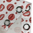 thumbnail image 4 of Ambesonne Vintage Grommet Curtain, Woman Lips with Gestures, 50" x 72", Vermilion and White, 4 of 6