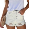 thumbnail image 5 of FUNUONY Jean Shorts Womens Womens Jean Shorts Baggy Jeans for Woman Denim Shorts Women Summer 2025 Trendy Women's Ripped Pocket Jeans with Rolled Edge Casual Shorts White Xxl, 5 of 5