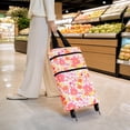 thumbnail image 3 of Portable Rolling Grocery Shopping Bag, Foldable Wheeled Market Tote with Zipper Pockets, Waterproof Utility Cart for Supermarket Vegetable Runs, Collapsible Errand Cart with Wheels for Home, Style C, 3 of 7