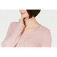 thumbnail image 2 of Karen Scott Women's Cable Knit Panel Sweater Pink Size X-Large, 2 of 3