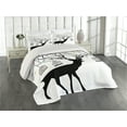 thumbnail image 2 of Ambesonne Antlers Quilted Coverlet 3 Pcs, Deer Colorful Birds, King Size, Multicolor, 2 of 4
