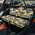 thumbnail image 3 of ZIATUBLES UTV Seat Covers 2 Pack, Waterproof Polyester Bench Seat Protectors Compatible with Kawasaki Mule 3000 4000, Yellow Black Gray Camo Print UTV Decor Accessory Part, 3 of 8