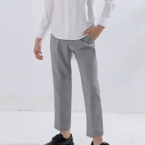 Cethrio Boys Dress Pants, Relaxed Fit Party Casual Straight Leg School Uniform Pants Gray Size 8