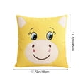 thumbnail image 3 of Qiopertar Cute Horse Pillow Cover, Happy Horse Year Mascot Decorative Pillowcase, Flock Material Red Yellow Zodiac Animal Plushs for Sofa Bed Indoor Outdoor Decor, 3 of 6