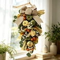 thumbnail image 6 of WWC Fall Teardrop Wreath, Artificial Maple Leaf Bow Door Hanging with Pumpkins and Berries, Autumn Thanksgiving Decor for Front Door and Wall, 6 of 7