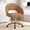 Brown, variant on ATHOPE Vanity Chair, Fleece Office Chair with Gold Wheels, Comfy Home Office Desk Chair for Girls, Swivel Make Up Chair, Nail Tech Chair for Bedroom, Small Space, Beige