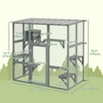 thumbnail image 3 of PawHut Catio Maison Extérieure pour Chat Enclos en Bois pour Chat avec Pont, Boîte de Repos, 3 of 10