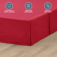 thumbnail image 4 of Bare Home Double Brushed Bed Skirt - Premium 1800 Collection - 15-inch Drop - Full, Red, 4 of 9