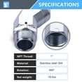 thumbnail image 4 of TAUSOM 1" Fuel Hose Swivel Connector - 1 Inch NPT 360 Rotating Multi-Plane Nozzle for Fuel Transfer Hose Pump System, 4 of 4
