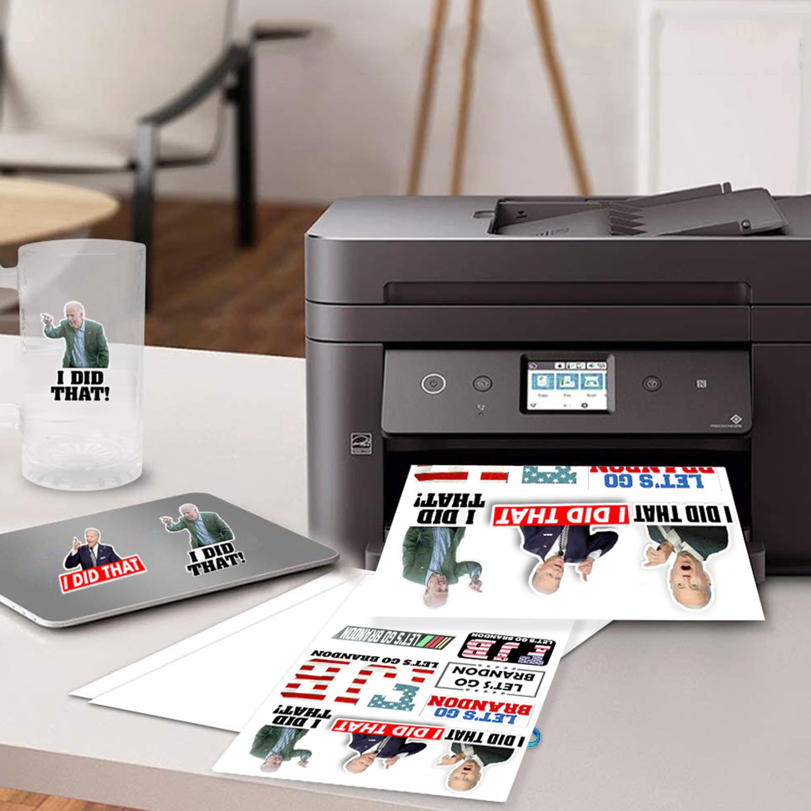 VIKDOOK Printable Vinyl Sticker Paper for Inkjet Printer and Cricut Maker  8.5 X 11 Inches Full Blank Matte White Fishing Waterproof Self-adhesive
