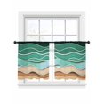 thumbnail image 6 of Green Beach Sheer Curtains for Living Room Bedroom Abstract Stripes Gradient Ocean Brown Sand Sheer Curtains 45 Inch Long 2 Panels Set Light Filtering Curtain Window Treatments Drapes for Dining Room, 6 of 6