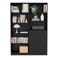 thumbnail image 1 of FM FURNITURE Reid 2 Piece Living Room Set Black Engineered Wood, 1 of 6