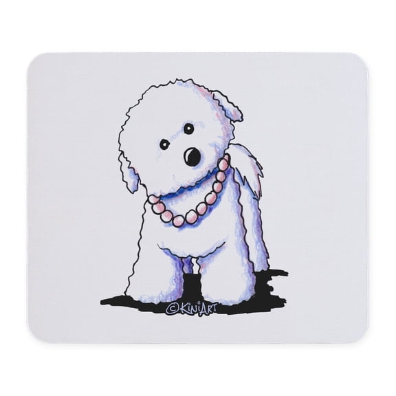 CafePress - Kiniart Bichon In Pearls Mousepad - Non-slip Rubber Mousepad, Gaming Mouse Pad