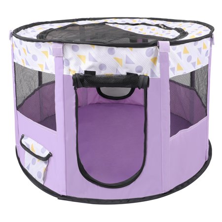 Lucky Monet Portable Foldable Pet Playpen Exercise Pen Kennel Tent w/Carrying Case Purple M