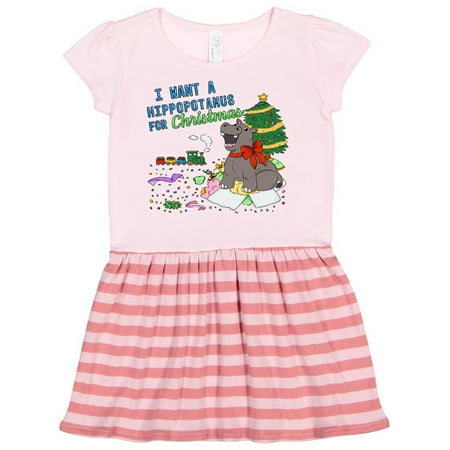 

Inktastic I Want a Hippopotamus For Christmas Gift Toddler Girl Dress