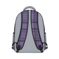 thumbnail image 3 of Purple and Black Checkered Pattern Backpack for School, Cute School Bag with Adjustable Shoulder Straps and Padded Back, 15.3"x11"x6.7", 3 of 5