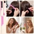 thumbnail image 3 of OPALESQUE 4pcs Boar Bristle Slick Back Hair Brush for Smooth Flyaways, Frizz, Sleek Ponytail, Buns and Edge Baby Hair, Teasing Hair Comb, Edge Brush, 3 of 7
