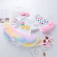thumbnail image 6 of Mercatoo Baby Girl Carnival Birthday Clothes Toddler Short Sleeve Romper Princess Tutu Skirt+Headband+Leg Warmer+Shoes Outfits, 6 of 9