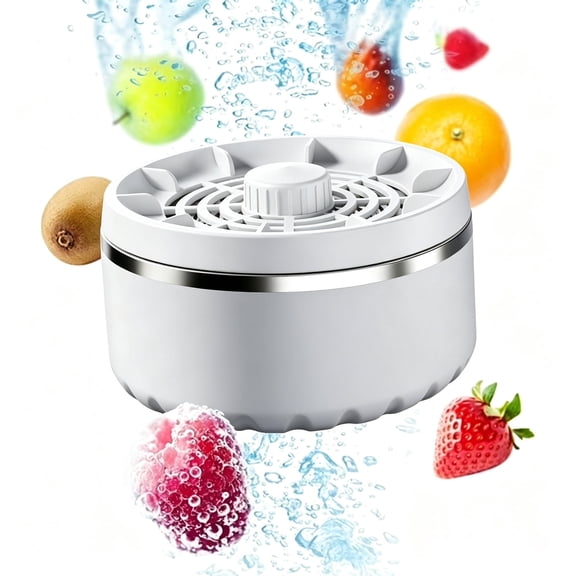 HQinX Wireless Produce Cleaner Machine, Titanium Electrolysis Fruit Vegetable Cleaner, Waterproof Automatic Food Washer for Veggies Meat Tableware