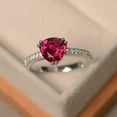 thumbnail image 1 of 925 SterlingSilver Certified Handmade 5ct Ruby Stone Triangle Women Ring US10, 1 of 4