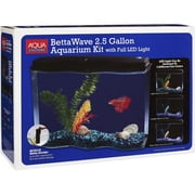 API AquaWave Aquarium Kit with LED Lighting & Filter 2.5 Gallon - Front View - (16\"W x 5.6\"D x 11\"H)